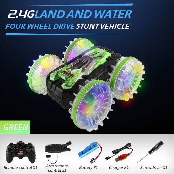 Planet Gates YL92 G With Watch New LED Amphibious RC car Dual remote control waterproof stunt car double side flip drift drive 360 ° rotation rc cars Kids toy