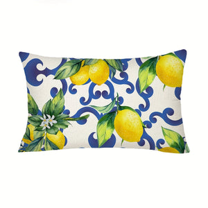 Planet Gates YL94 / 29.97*50.04cm 1pc, Lemon Throw Pillow Cushion Cover,Lemon Fruits With Flowers And Leaves Pattern Decorative Home Decor Sofa Couch Desk Chair Bedroom,Without Pillow Insert
