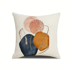 Planet Gates YM-67 4pcs Modern Geometric Abstract Cover Encryption Linen Medieval Minimalism Art Aesthetics Navy Burn Orange Throw Pillow Cover Sofa Sofa Bedroom Party Accessories One Sided Printing, Without Pillow Insert