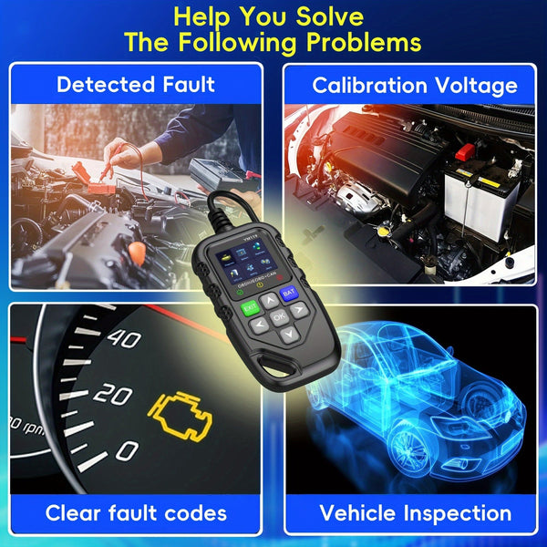Planet Gates YM119 Car Code Reader, OBD2 Car Code Scanner Voltage Tester Engine Fault Code Scanner, EOBD+CAN Charging Tester Diagnostic Tool For OBDII Protocol Cars