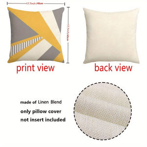 Planet Gates YM156 4PCS Boho Throw Pillow Covers, Yellow And Gray Pillowcases, Geometric Patterns Decorative Cushion Covers, Home Decor For Sofa Bedroom Office Car Farmhouse, 44.96*44.96cm, Without Pillow Cores