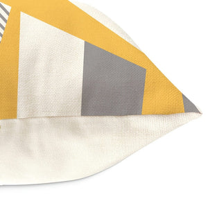 Planet Gates YM156 4PCS Boho Throw Pillow Covers, Yellow And Gray Pillowcases, Geometric Patterns Decorative Cushion Covers, Home Decor For Sofa Bedroom Office Car Farmhouse, 44.96*44.96cm, Without Pillow Cores