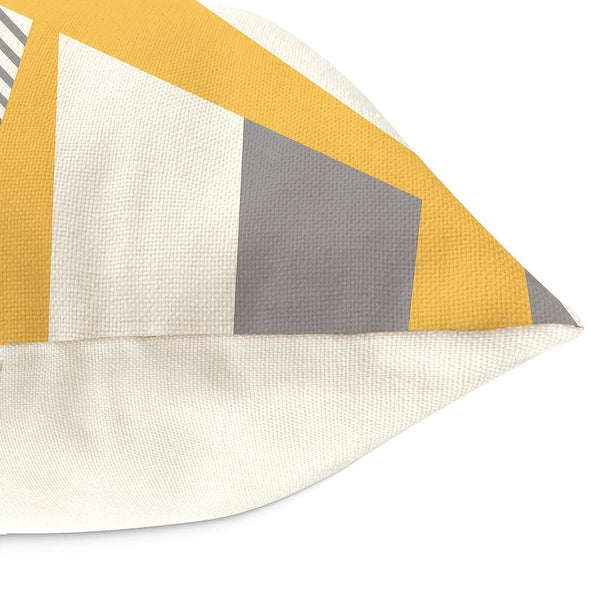 Planet Gates YM156 4PCS Boho Throw Pillow Covers, Yellow And Gray Pillowcases, Geometric Patterns Decorative Cushion Covers, Home Decor For Sofa Bedroom Office Car Farmhouse, 44.96*44.96cm, Without Pillow Cores