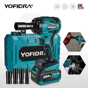 Planet Gates YOFIDRA 1000N.m Brushless Electric Impact Wrench 1/2" Cordless Rechargeable Socket Screwdriver Power Tool For Makita 18V Battery