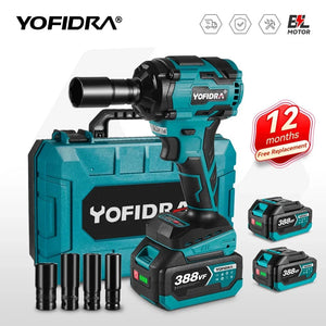 Planet Gates YOFIDRA 1000N.m Brushless Electric Impact Wrench 1/2" Cordless Rechargeable Socket Screwdriver Power Tool For Makita 18V Battery