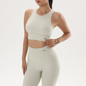 Planet Gates Yoga Clothing Set Women's High Waisted Leggings and Top Two Piece Seamless Fitness Exercise Clothing Fitness Workout Underwear