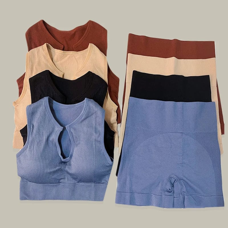 Planet Gates Yoga Set Gym Set Workout Clothes for Women Seamless Leggings Sports Bra Suit Female Clothing High Waist Shorts Women Tracksuit