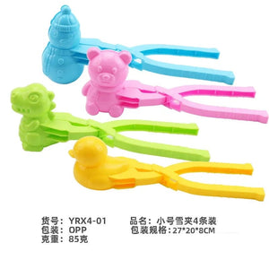Planet Gates YRX4-01 4pcs Cute Bear Duck Snowball Clip Snow Clay Ball Maker Creative Snowballs Mold Snow Shovel for Kids Outdoor Sports Snow Toys
