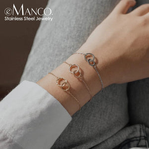 Planet Gates YS14924 / 15 Extend 3CM / Silver Color eManco Women Trendy Thin 316 Stainless Steel Bracelet Minimalist Chain Bracelets for Women Adjustable Length Bracelet