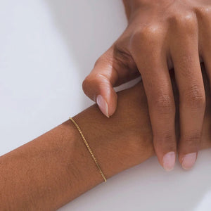 Planet Gates YS33294-2MM 18CM / Silver Color eManco 2MM Box Chain Bracelet Stainless Steel Gold Plated Classic Accessories Wholesale