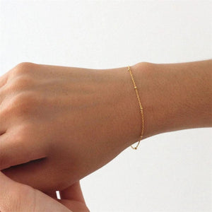 Planet Gates YS35092 - 2pc / Rose Gold Color eManco Simple Women's Ball Chain Bracelet Jewelry Layered Fine Bead Chain Bracelet Ladies Stainless Steel Chain