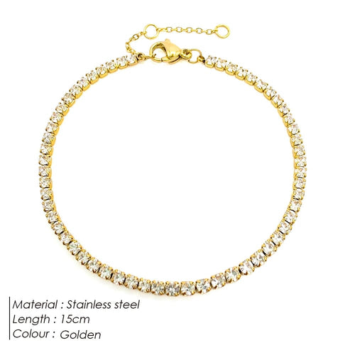 Planet Gates YS36104 Gold Color eManco Stainless Steel Women's Zirconia Tennis Bracelet Classic Bridal Accessories Wholesale