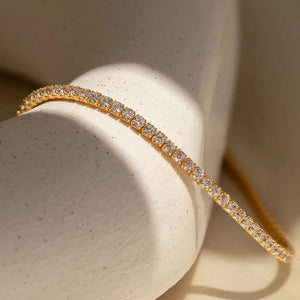 Planet Gates YS36104 Gold Color eManco Stainless Steel Women's Zirconia Tennis Bracelet Classic Bridal Accessories Wholesale