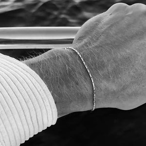 Planet Gates YS44938 White Gold / Thickness 1.3MM ELANDIS Men's Stainless steel Waterproof White gold Bracelet Does Not Lose color Jewelry Bracelet Wholesale Direct Marketing