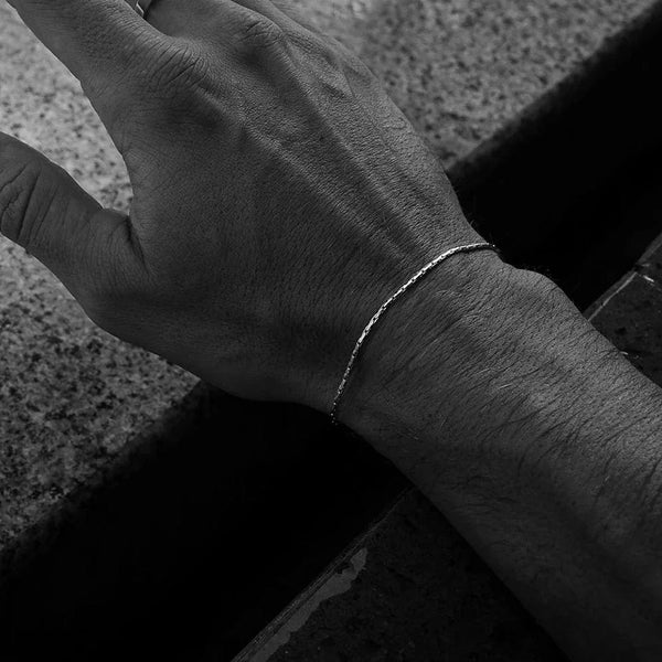 Planet Gates YS44938 White Gold / Thickness 1.3MM ELANDIS Men's Stainless steel Waterproof White gold Bracelet Does Not Lose color Jewelry Bracelet Wholesale Direct Marketing