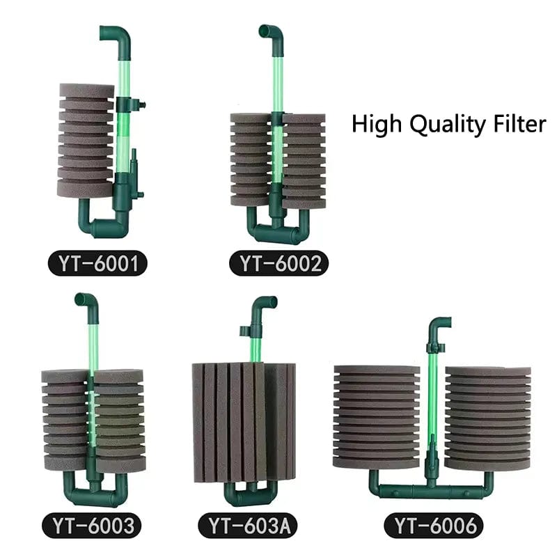 Planet Gates YT-6003 VERSION 01 New Bio Sponge Filter For Aquarium Fish Tank Shrimp Pond Air Pump Biochemical Filtration Noiseless Foam Aquarium Accessories