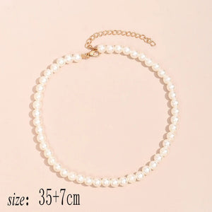 Planet Gates YWZIXLN 2021 Trend Elegant Jewelry Wedding Big Pearl Necklace For Women Fashion White Imitation Pearl Choker Necklace N0179