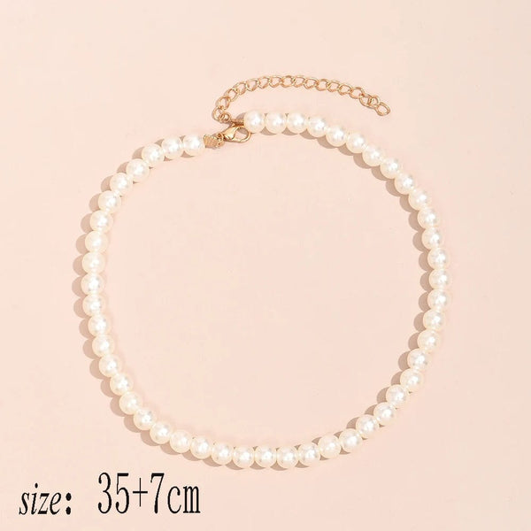 Planet Gates YWZIXLN 2021 Trend Elegant Jewelry Wedding Big Pearl Necklace For Women Fashion White Imitation Pearl Choker Necklace N0179