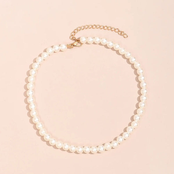 Planet Gates YWZIXLN 2021 Trend Elegant Jewelry Wedding Big Pearl Necklace For Women Fashion White Imitation Pearl Choker Necklace N0179