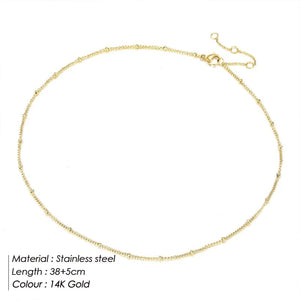 Planet Gates YX15470 Glod Color eManco Gold Color Stainless Steel 316 Chain Choker Necklace Women Chain Necklace Sets for Women gift