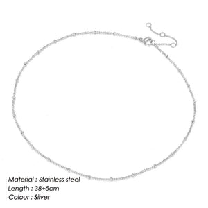 Planet Gates YX15470 Sliver Color eManco Gold Color Stainless Steel 316 Chain Choker Necklace Women Chain Necklace Sets for Women gift