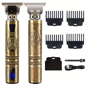 Planet Gates YYT-016 Professional Hair Clipper, Electric Shaver With LED Display, Hair Clipper, Beard Trimmer, USB-C Charging, Cordless Long Hair Trimmer, Hair/Beard Trimmer Set With 4 Attachment Combs, Holiday Gift For Him