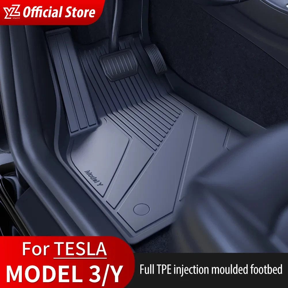 Planet Gates YZ For Tesla Floor Mats Model 3 Y 2021-2023 Car Four Seasons Waterproof Non-slip Floor Mat NEW  TPE Special Car Accessories