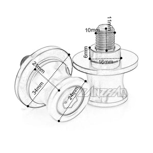 Planet Gates YZF Motorcycle Swingarm Spools M6 Stand Screws CNC Aluminum Motorcycle Accessories for Yamaha YZF R3 R25 R6 R1 2013-2019