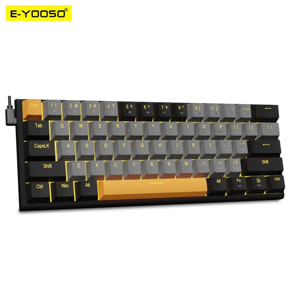 Planet Gates Z11-GB-PT / Red axis E-YOOSO Z11 USB Mechanical Gaming Wired Keyboard Red Switch 61 Keys Gamer Russian Brazilian Portuguese for Computer PC Laptop