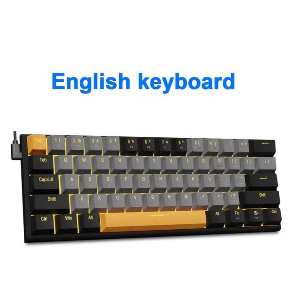 Planet Gates Z11-GB-PT / Red axis E-YOOSO Z11 USB Mechanical Gaming Wired Keyboard Red Switch 61 Keys Gamer Russian Brazilian Portuguese for Computer PC Laptop