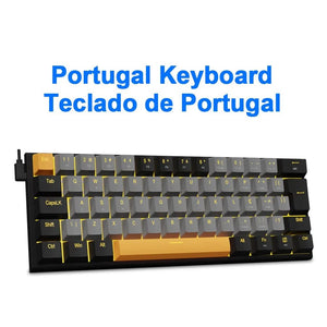 Planet Gates Z11-GB-PT / Red axis E-YOOSO Z11 USB Mechanical Gaming Wired Keyboard Red Switch 61 Keys Gamer Russian Brazilian Portuguese for Computer PC Laptop
