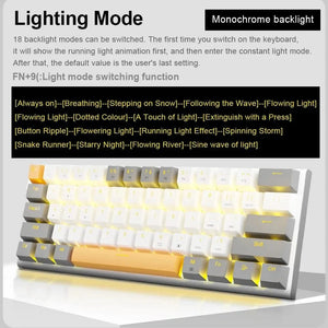 Planet Gates Z11-GB-PT / Red axis E-YOOSO Z11 USB Mechanical Gaming Wired Keyboard Red Switch 61 Keys Gamer Russian Brazilian Portuguese for Computer PC Laptop