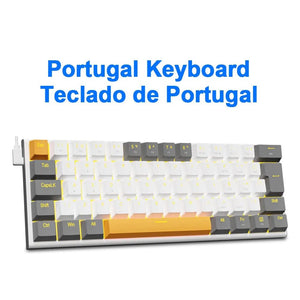 Planet Gates Z11-GB-PT / Red axis E-YOOSO Z11 USB Mechanical Gaming Wired Keyboard Red Switch 61 Keys Gamer Russian Brazilian Portuguese for Computer PC Laptop