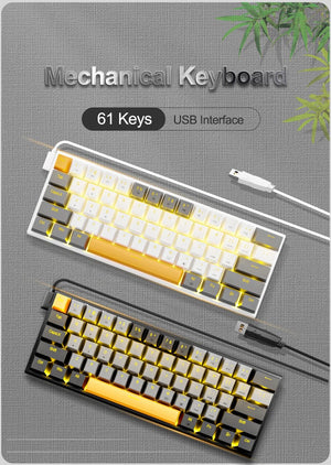 Planet Gates Z11-GB-PT / Red axis E-YOOSO Z11 USB Mechanical Gaming Wired Keyboard Red Switch 61 Keys Gamer Russian Brazilian Portuguese for Computer PC Laptop