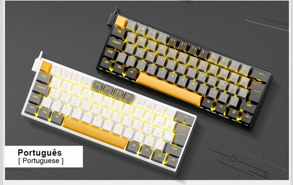 Planet Gates Z11-GB-PT / Red axis E-YOOSO Z11 USB Mechanical Gaming Wired Keyboard Red Switch 61 Keys Gamer Russian Brazilian Portuguese for Computer PC Laptop