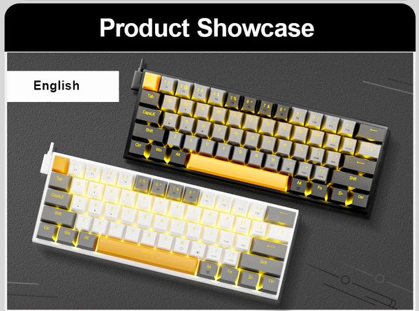 Planet Gates Z11-GB-PT / Red axis E-YOOSO Z11 USB Mechanical Gaming Wired Keyboard Red Switch 61 Keys Gamer Russian Brazilian Portuguese for Computer PC Laptop