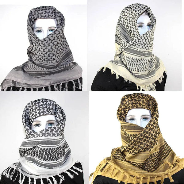 Planet Gates ZBL / One Size Military Arab Keffiyeh Shemagh Scarf Cotton Winter Shawl Neck Warmer Cover Head Wrap Windproof Tactical Camping Scarf Men Women