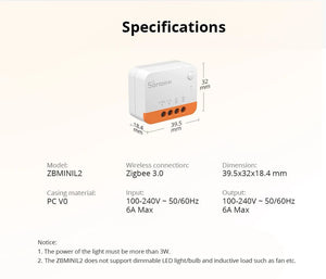 Planet Gates ZBMINIL2 with Card / Russian Federation 1/3/5PCS Itead SONOFF ZBMINI-L2 Zigbee DIY Smart Switch Module No Neutral Wire Required 2 Way Control For Smart Home Automation