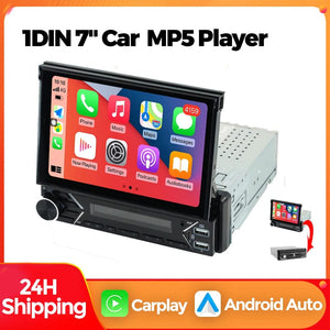 Planet Gates ZD1 with CP AA Universal 7" 1din Retractable Screen Car Radio Android Auto Carplay Multimedia Video Player Intelligent Vehicle System BT FM USB