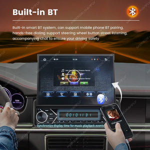 Planet Gates ZD1 with CP AA Universal 7" 1din Retractable Screen Car Radio Android Auto Carplay Multimedia Video Player Intelligent Vehicle System BT FM USB