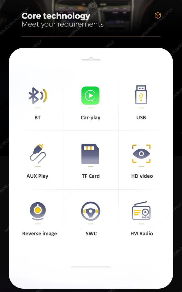 Planet Gates ZD1 with CP AA Universal 7" 1din Retractable Screen Car Radio Android Auto Carplay Multimedia Video Player Intelligent Vehicle System BT FM USB