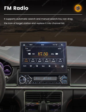 Planet Gates ZD1 with CP AA Universal 7" 1din Retractable Screen Car Radio Android Auto Carplay Multimedia Video Player Intelligent Vehicle System BT FM USB