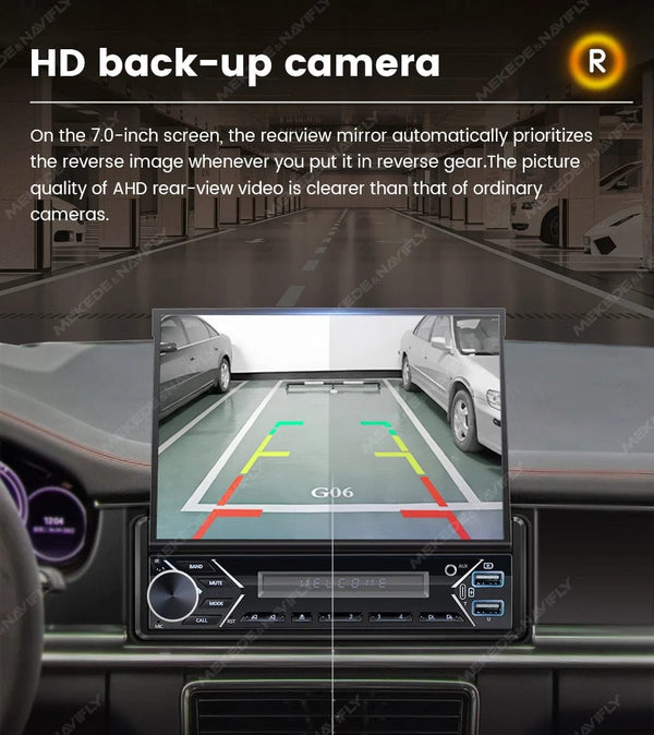 Planet Gates ZD1 with CP AA Universal 7" 1din Retractable Screen Car Radio Android Auto Carplay Multimedia Video Player Intelligent Vehicle System BT FM USB