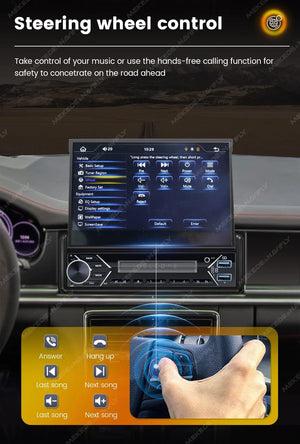 Planet Gates ZD1 with CP AA Universal 7" 1din Retractable Screen Car Radio Android Auto Carplay Multimedia Video Player Intelligent Vehicle System BT FM USB