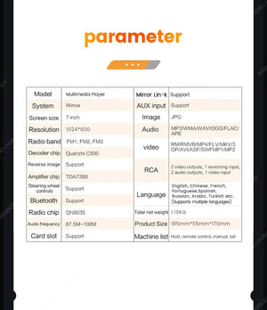 Planet Gates ZD1 with CP AA Universal 7" 1din Retractable Screen Car Radio Android Auto Carplay Multimedia Video Player Intelligent Vehicle System BT FM USB