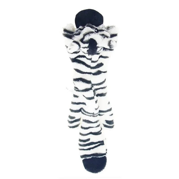 Planet Gates zebra Funny Simulated Animal No Stuffing Dog Toy with Squeakers Durable Stuffingless Plush Squeaky Dog Chew Toy Crinkle Pet Squeak Toy