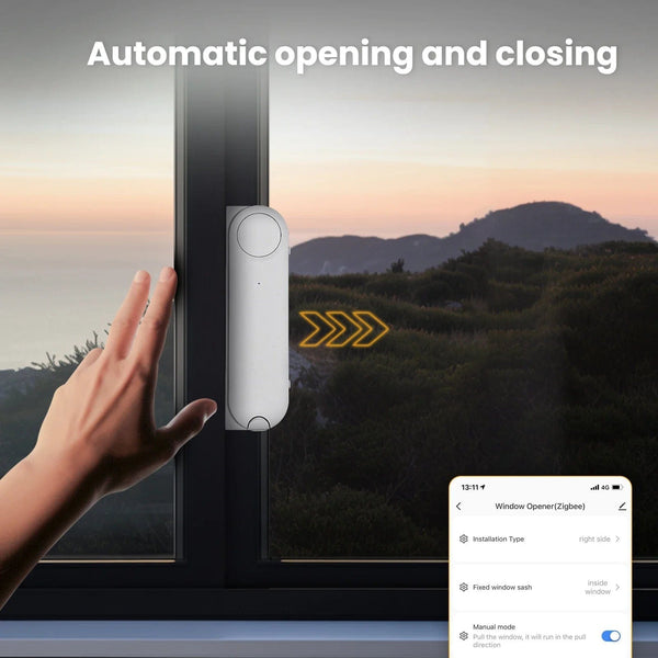 Planet Gates Zigbee Window Pusher / CHINA MOES Tuya ZigBee Smart Sliding Window Pusher Automatic Opener Closer Solar Charging App Remote Control Support Alexa Google Home