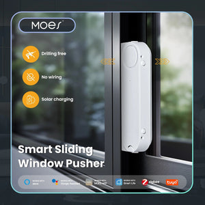Planet Gates Zigbee Window Pusher / CHINA MOES Tuya ZigBee Smart Sliding Window Pusher Automatic Opener Closer Solar Charging App Remote Control Support Alexa Google Home
