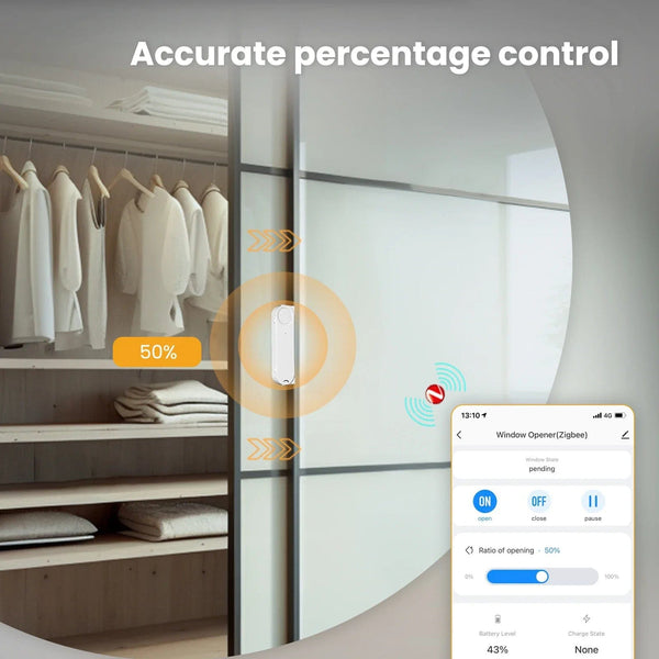 Planet Gates Zigbee Window Pusher / CHINA MOES Tuya ZigBee Smart Sliding Window Pusher Automatic Opener Closer Solar Charging App Remote Control Support Alexa Google Home
