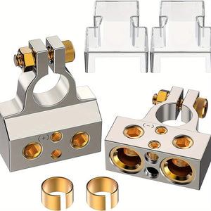 Planet Gates Zinc Alloy 2pcs Battery Terminal, Heavy Duty Automotive Battery Terminal Connector With Protective Cover For Cars, Vans, Trucks, Etc.